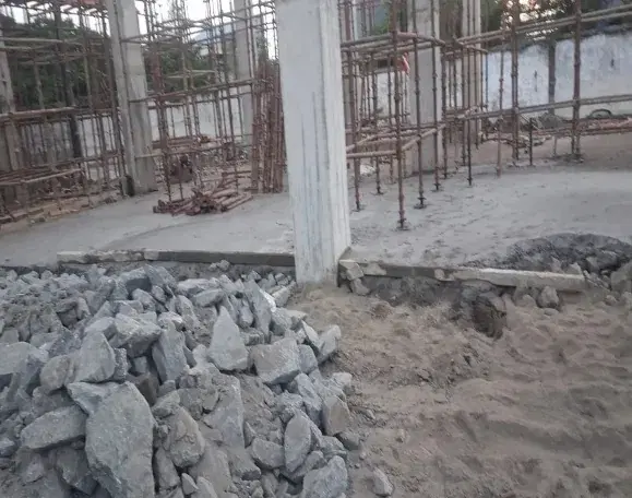 Plant building structure under construction for Panoli Intermediates